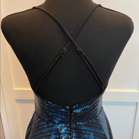 City Studio Sparkling Black and Blue Mini Dress - Picture 7 of 9